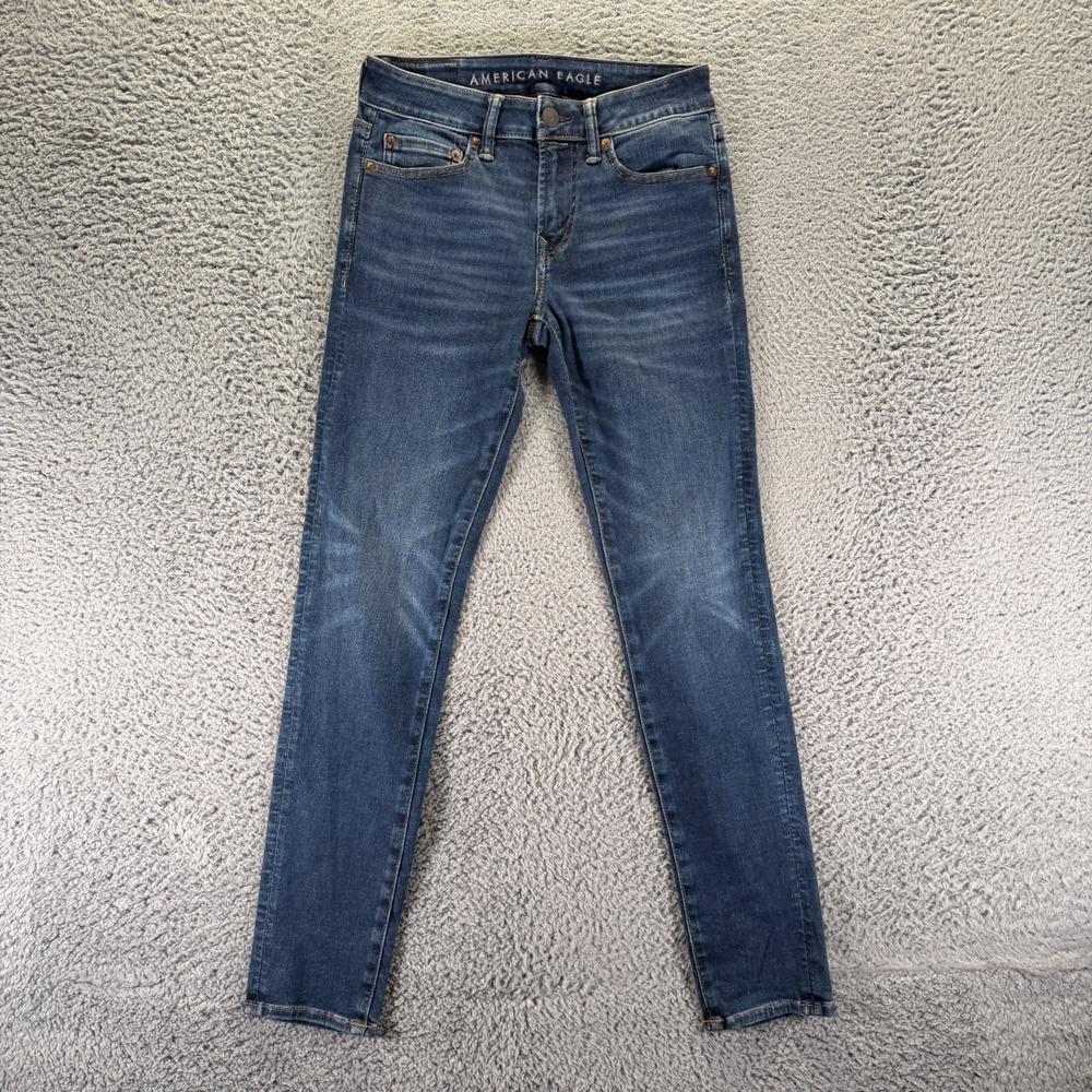 American Eagle Outfitters Airflex 360 Jeans Mens 28x29 Blue Cotton Denim Skinny